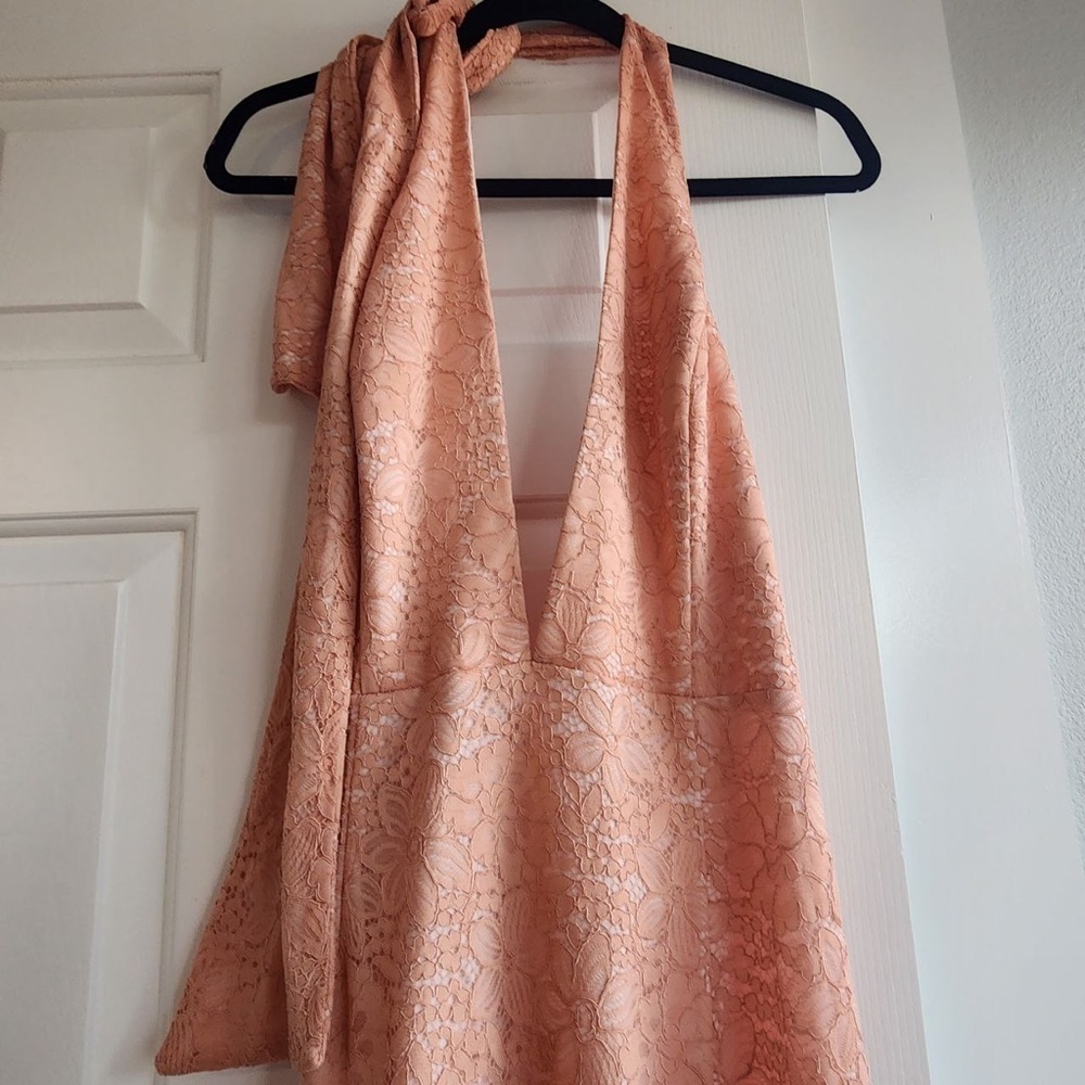 NBD Maxi Dress Into The Fire Gown in Nude Pink, Sz Large - Picture 5 of 9